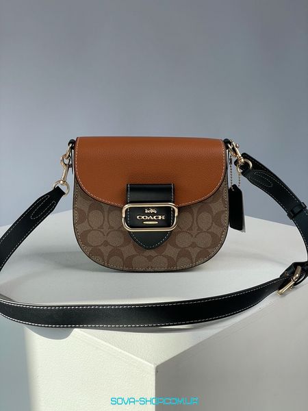 Женская сумка Coach Morgan Saddle Bag In Colorblock Signature Canvas Premium фото