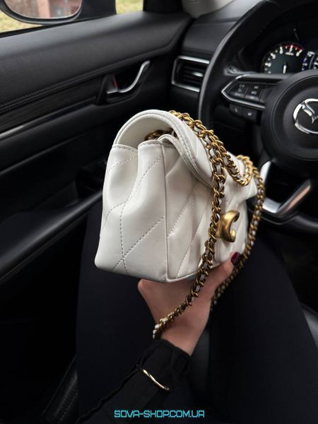 Жіноча сумка Coach Tabby Shoulder Bag 26 With Quilting White/Gold Premium фото