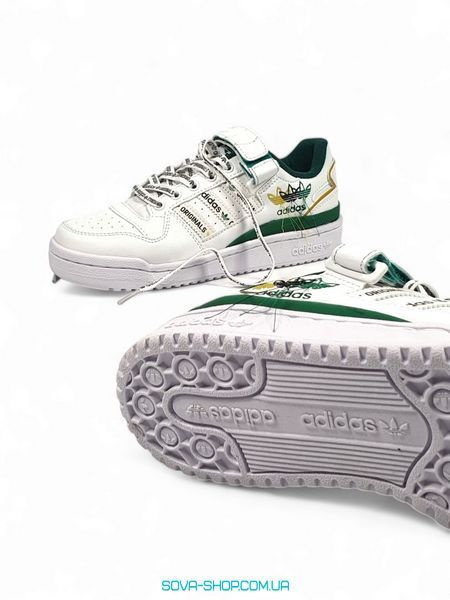 Женские кроссовки Adidas Forum Low White Green фото