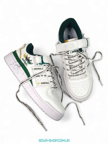 Женские кроссовки Adidas Forum Low White Green фото
