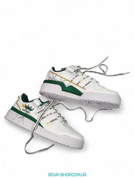 Женские кроссовки Adidas Forum Low White Green фото