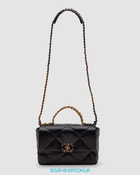 Жіноча сумка Chanel 19 Large Handbag Black/Gold Premium фото