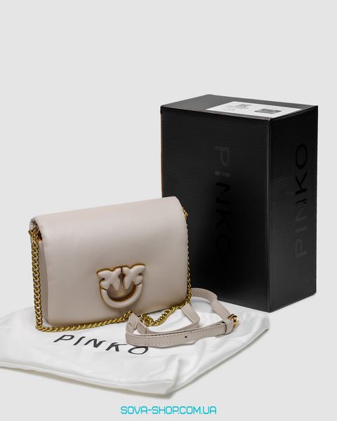 Женская сумка Pinko Baby Love Bag Click Puff in Nappa Cream Leather Premium фото