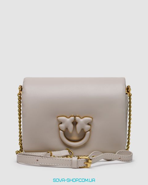 Жіноча сумка Pinko Baby Love Bag Click Puff in Nappa Cream Leather Premium фото
