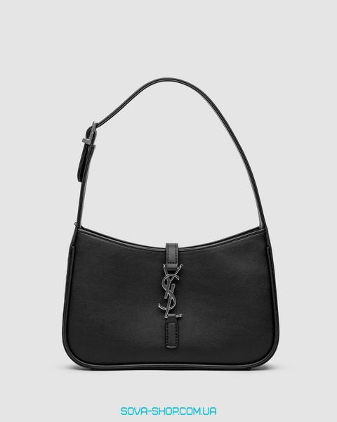 Женская сумка Yves Saint Laurent Hobo Le 5 A 7 Leather Shoulder Bag in Black/Silver Premium фото