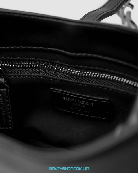 Женская сумка Yves Saint Laurent Hobo Le 5 A 7 Leather Shoulder Bag in Black/Silver Premium фото