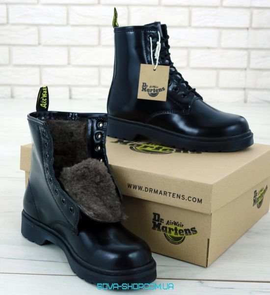 Мужские зимние ботинки (С МЕХОМ) Dr. Martens All Black фото