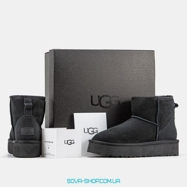 Женские зимние ботинки UGG Mini Platform Black Premium фото