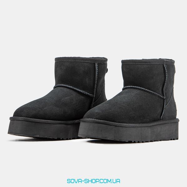 Жіночі зимові ботинки UGG Mini Platform Black Premium фото