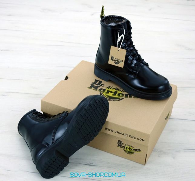 Мужские зимние ботинки (С МЕХОМ) Dr. Martens All Black фото