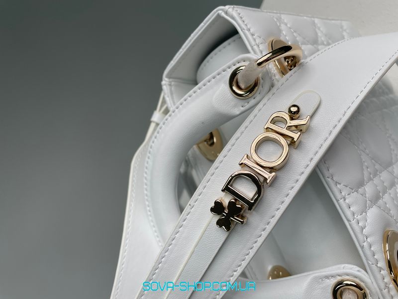 Жіноча сумка Christian Dior Small Lady Dior My ABCDIOR Bag White Premium фото