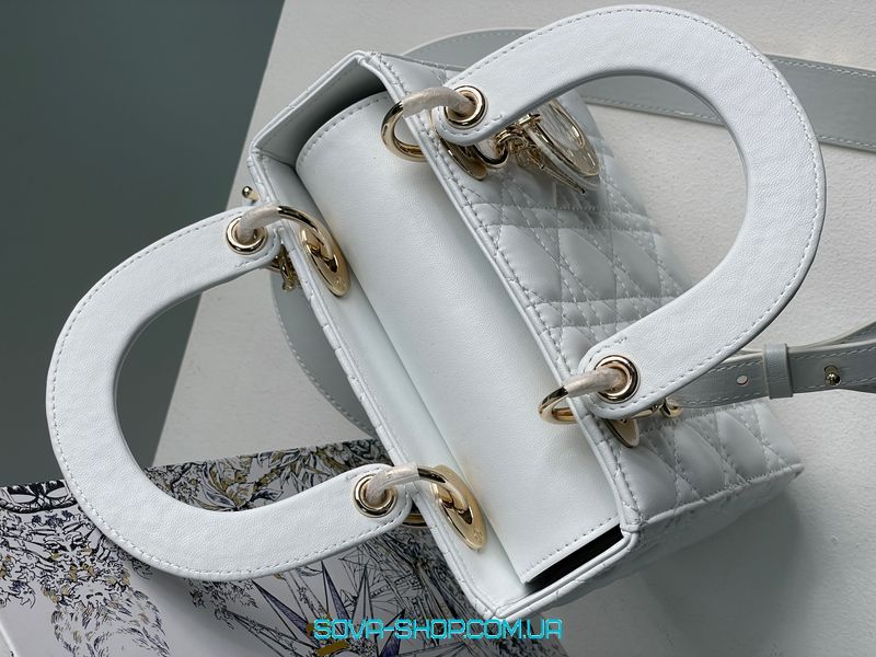 Жіноча сумка Christian Dior Small Lady Dior My ABCDIOR Bag White Premium фото