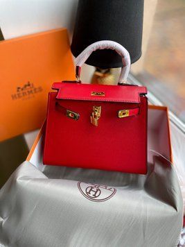 Жіноча сумка Hermes Kelly 25 Red Togo Leather with Gold Hardware Premium фото
