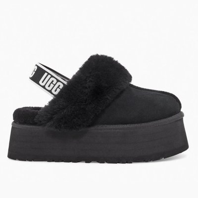 Женские зимние ботинки UGG Funkette Slipper Platform Black Premium фото