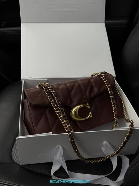 Жіноча сумка Coach Tabby Shoulder Bag 26 With Quilting Brown/Gold Premium фото