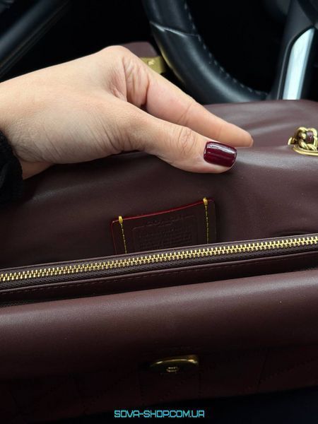 Жіноча сумка Coach Tabby Shoulder Bag 26 With Quilting Brown/Gold Premium фото