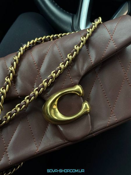 Жіноча сумка Coach Tabby Shoulder Bag 26 With Quilting Brown/Gold Premium фото
