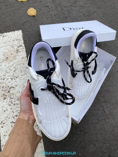 Женские кроссовки DIOR ID SNEAKERS WHITE BLACK фото