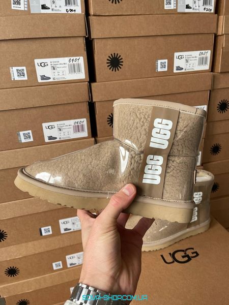 Женские зимние ботинки UGG Classic Clear Mini Brown фото