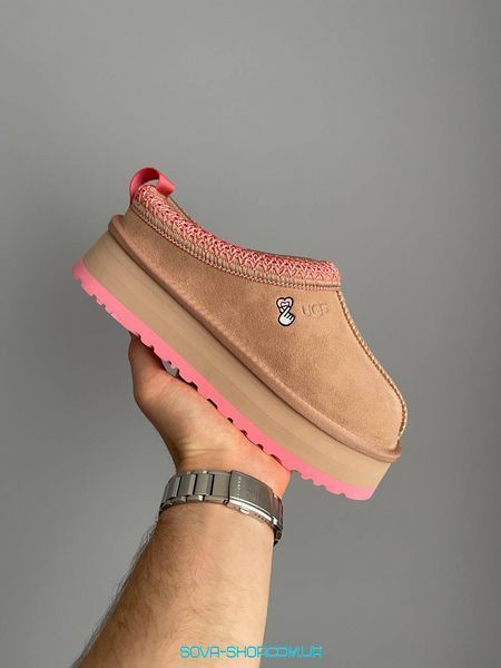 Жіночі зимові ботинки UGG Tasman Platform Love Beige PREMIUM фото