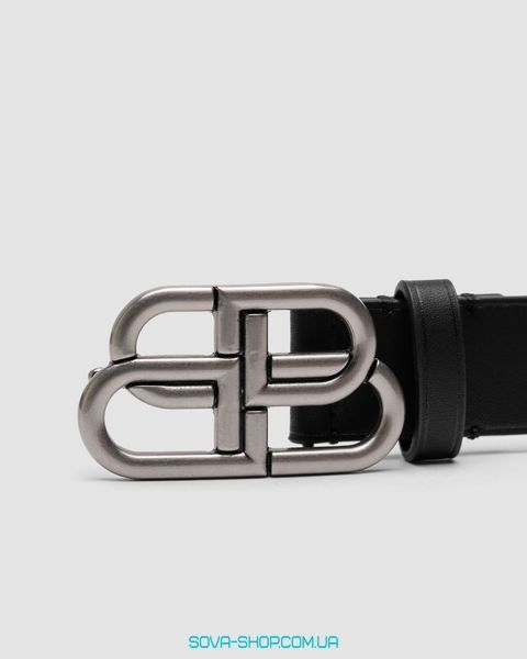 Ремінь Balenciaga Thin Belt in Black Calfskin Silver Premium фото