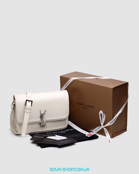 Жіноча сумка Yves Saint Laurent Large Solferino Cream/Silver Premium фото