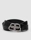 Ремінь Balenciaga Thin Belt in Black Calfskin Silver Premium re-128226 фото 4