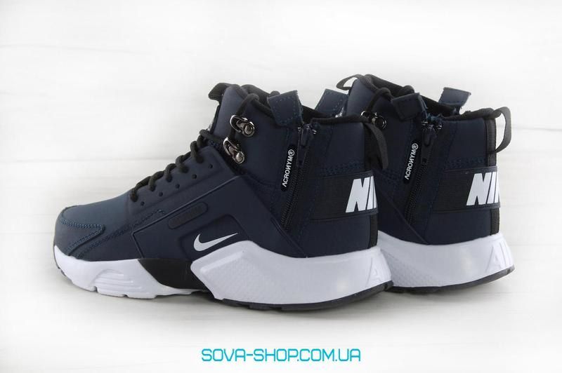 Мужские кроссовки Huarache X Acronym City MID Leather Navy/White Nike фото