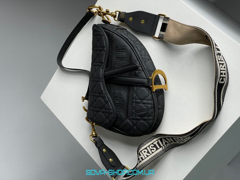 Женская сумка Christian Dior Saddle Bag in Ultra Matte Black Premium фото