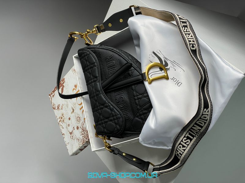 Женская сумка Christian Dior Saddle Bag in Ultra Matte Black Premium фото