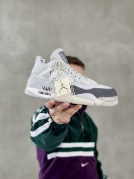 Чоловічі баскетбольні кросівки Air Jordan 4 Retro Nike Off White фото