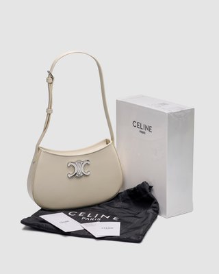 Женская сумка Celine Medium Tilly Bag in Shiny Calfskin Cream Premium фото