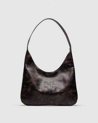 Жіноча сумка Miu Miu Hobo Coffee Leather Bag Premium фото