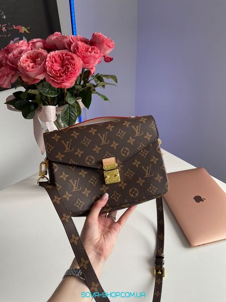 Жіноча сумка Louis Vuitton Pochette Métis Brown Monogram Coated Canvas Gold Premium фото