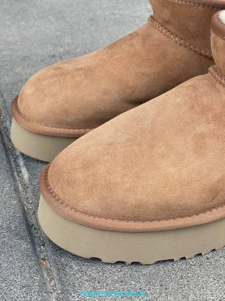 Женские зимние ботинки Ugg Classic Ultra Mini Platform Chestnut Premium фото