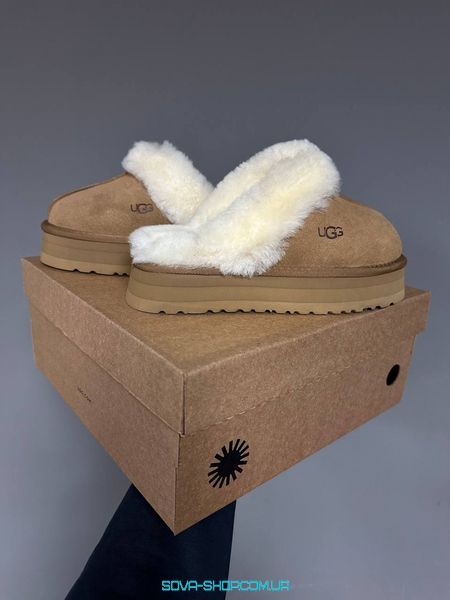 Жіночі зимові ботинки UGG DISQUETTE PLATFORM CHESTNUT PREMIUM фото