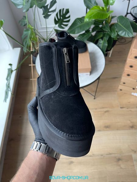 Жіночі зимові ботинки UGG Neumel Platform Zip Slipper Black Premium фото