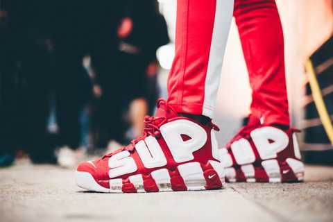 Nike air more uptempo sales red