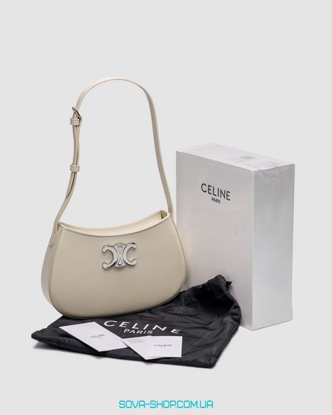 Жіноча сумка Celine Medium Tilly Bag in Shiny Calfskin Cream Premium фото