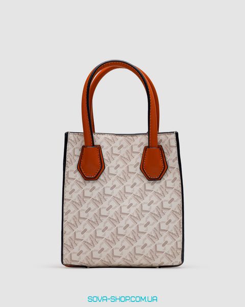 Женская сумка Michael Kors Mercer Extra-Small Pebbled Leather Crossbody Bag Ivory Premium фото