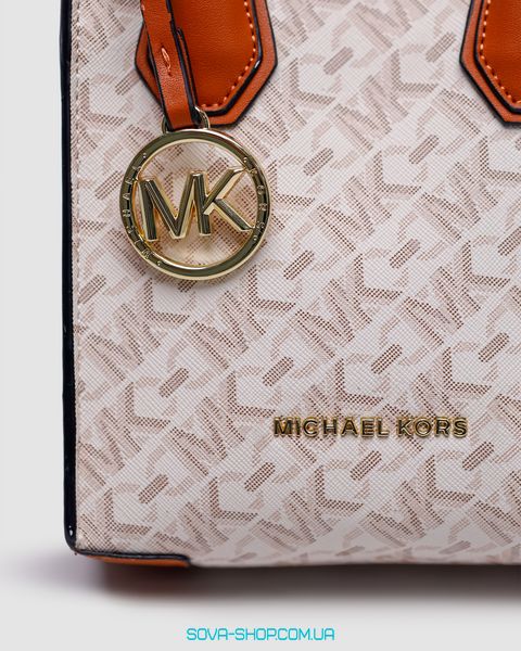 Женская сумка Michael Kors Mercer Extra-Small Pebbled Leather Crossbody Bag Ivory Premium фото