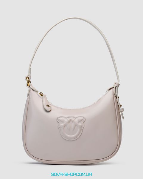 Жіноча сумка Pinko Half Moon Bag Simply Cream With Leather Buckle Premium фото