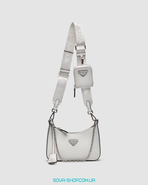 Жіноча сумка Prada Re-Edition 2005 Saffiano Leather Bag White Premium фото