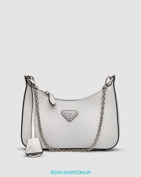 Жіноча сумка Prada Re-Edition 2005 Saffiano Leather Bag White Premium фото