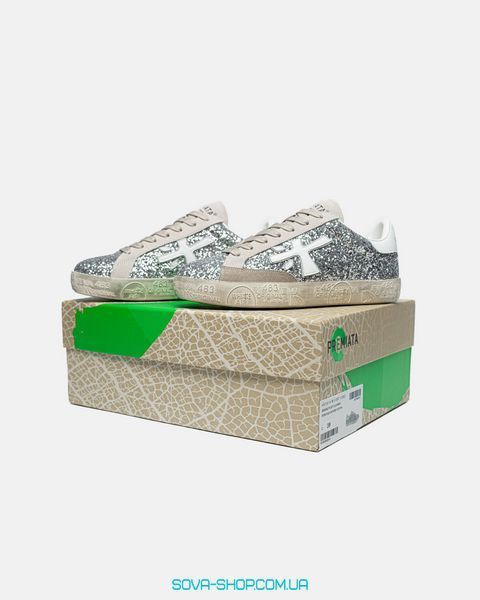 Женские кроссовки Premiata Steven Silver/ White Glitters Premium фото