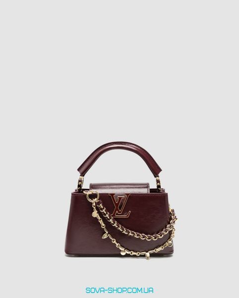 Жіноча сумка Louis Vuitton Capucines East-West Mini Grenat Red Premium фото