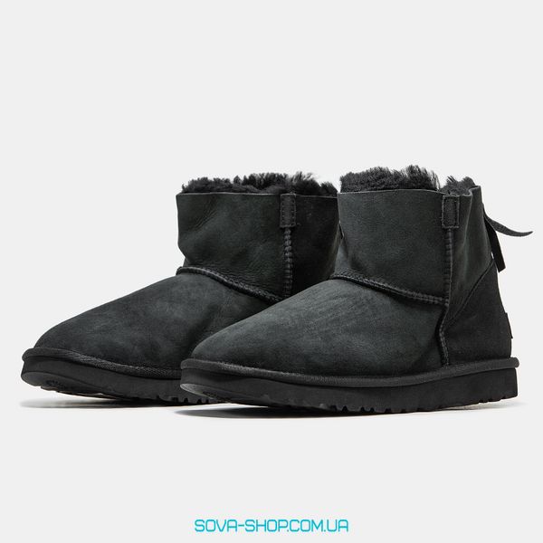 Жіночі зимові ботинки UGG Classic Mini Zip Black Premium фото