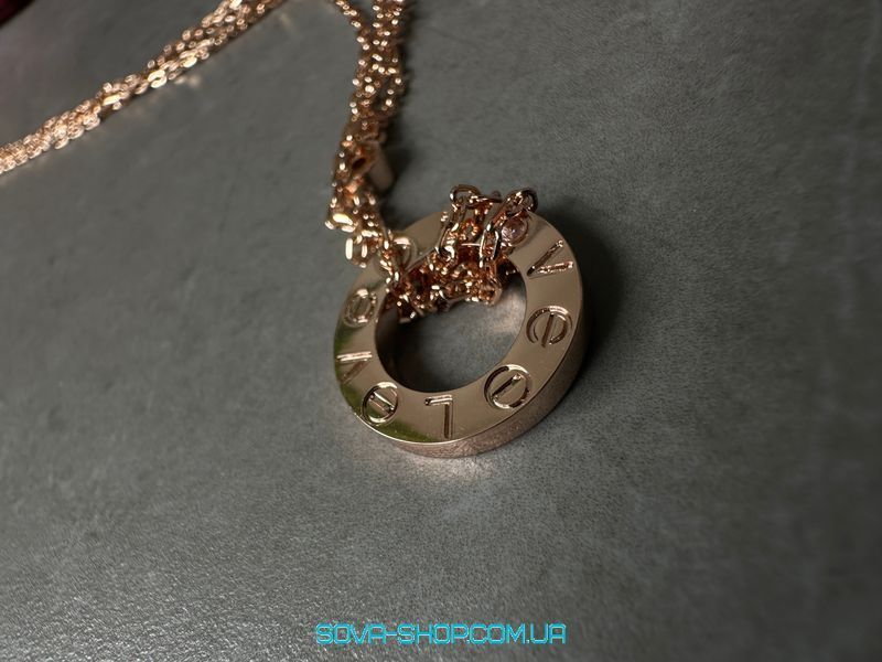 Підвіска Cartier Love 2 Diamond Pendant 18K Rose Gold Premium фото