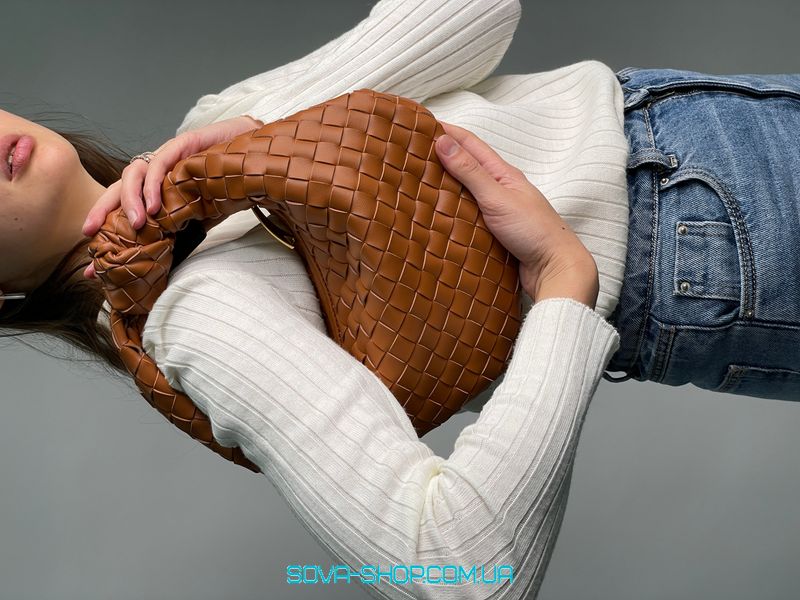 Женская сумка Bottega Veneta Nappa Intrecciato Mini Jodie Caramel Premium фото