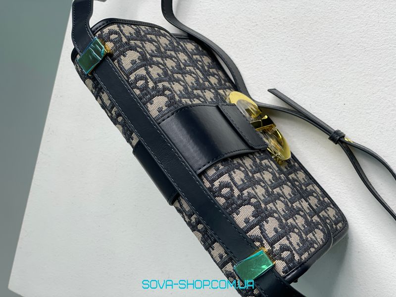 Женская сумка Christian Dior 30 Montaigne Chain Bag Blue Dior Oblique Jacquar Premium фото